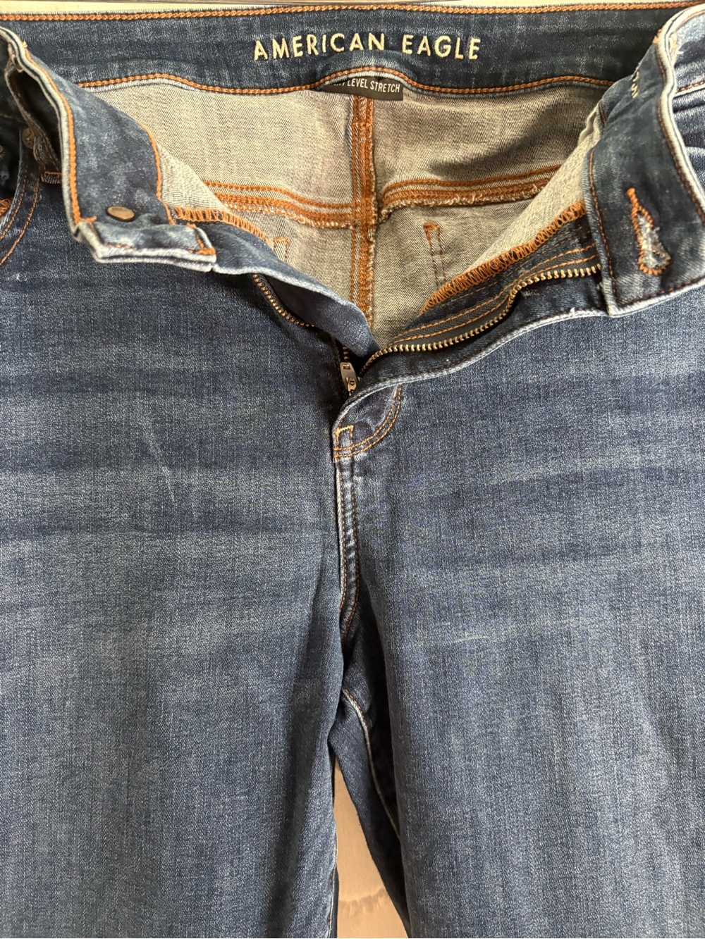 American Eagle Low Rise Flare Jeans Size 20 Long Stretch Dark Wash - Picture 5 of 7